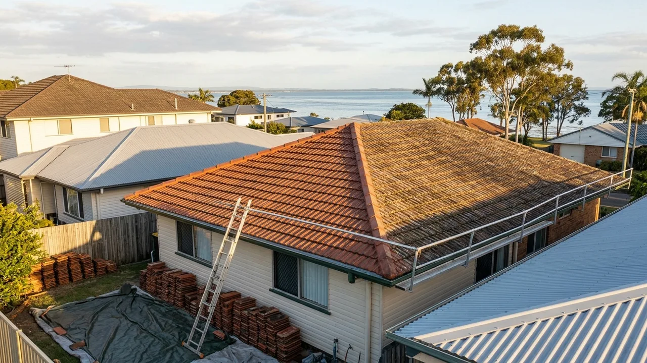 Brisbane roof restoration context shot for "How Storm Season Should Shape Your Roof Restoration Decision"