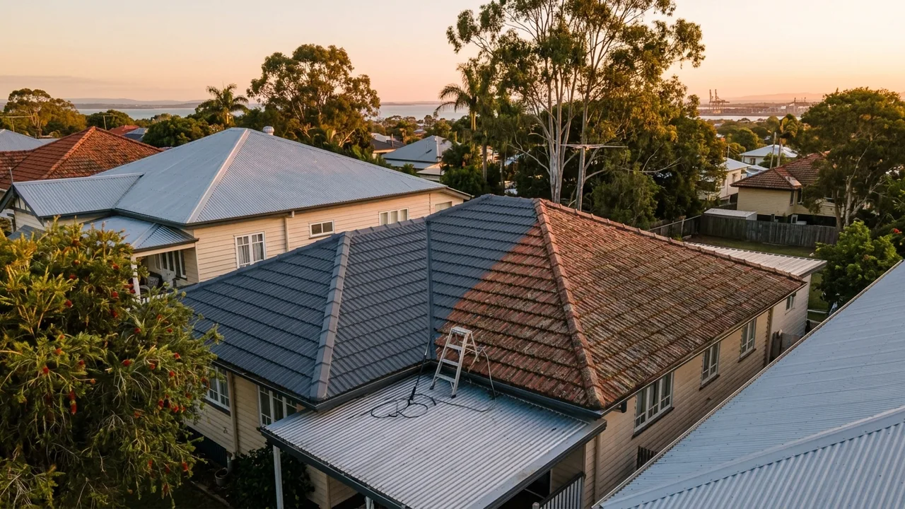 Brisbane roof restoration context shot for "Is Roof Restoration Actually Cheaper Than Full Replacement?"