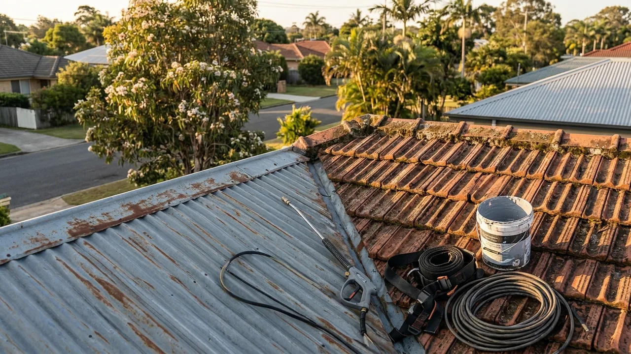 Brisbane roof restoration detail relevant to "Tile Roof or Metal Roof Restoration: What Is the Difference?"
