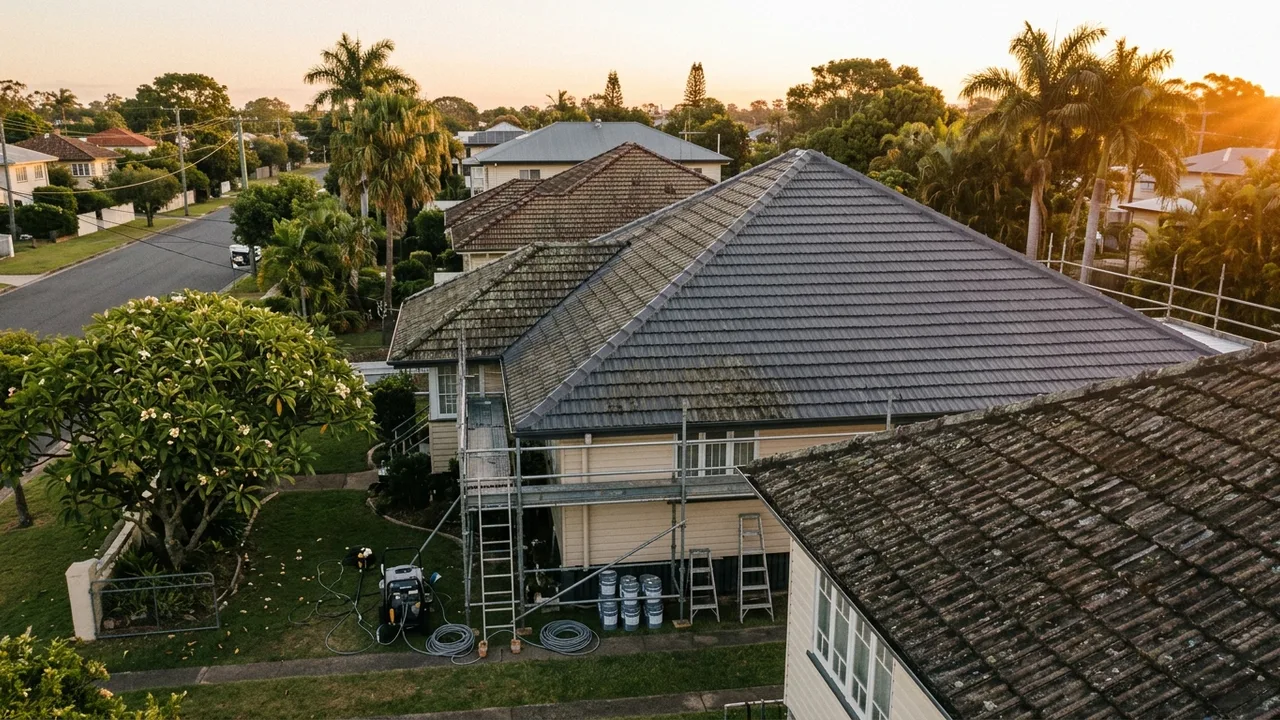 Brisbane roof restoration context shot for "What Actually Drives the Cost of a Roof Restoration in Brisbane?"
